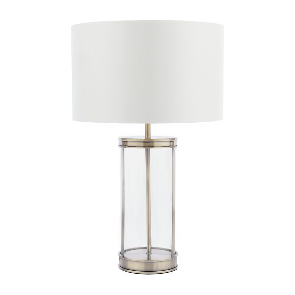 Laura Ashley Harrington Small Table Lamp Antique Brass and Glass With Shade - Image 2