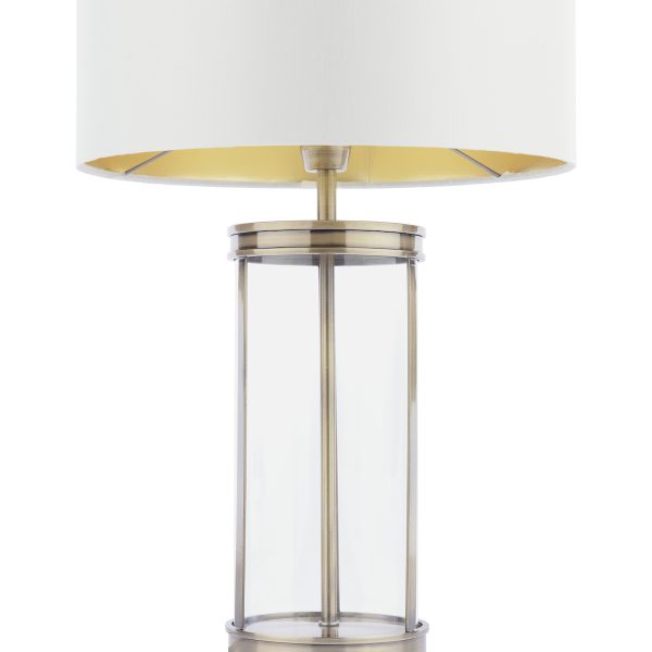 Laura Ashley Harrington Small Table Lamp Antique Brass and Glass With Shade - Image 3