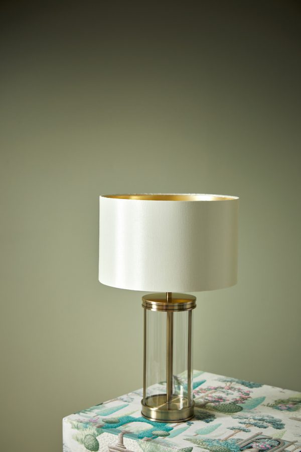Laura Ashley Harrington Small Table Lamp Antique Brass and Glass With Shade - Image 5