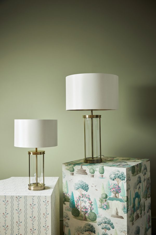 Laura Ashley Harrington Small Table Lamp Antique Brass and Glass With Shade - Image 7