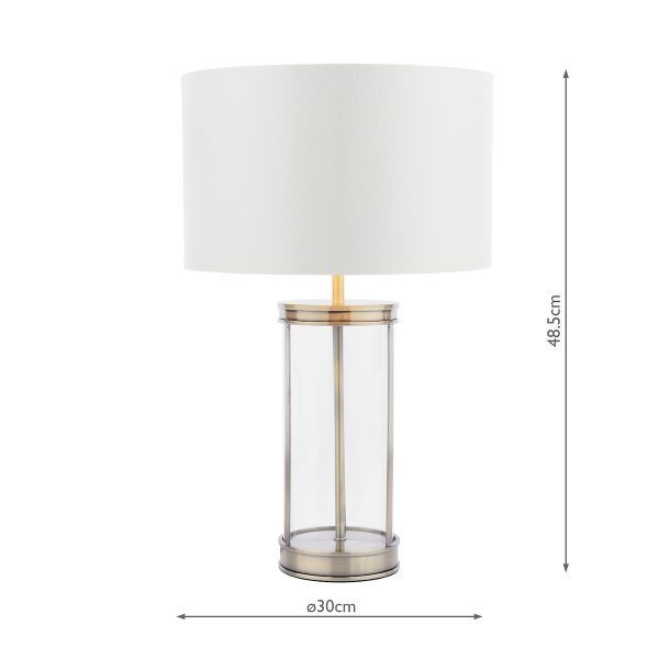 Laura Ashley Harrington Small Table Lamp Antique Brass and Glass With Shade - Image 8