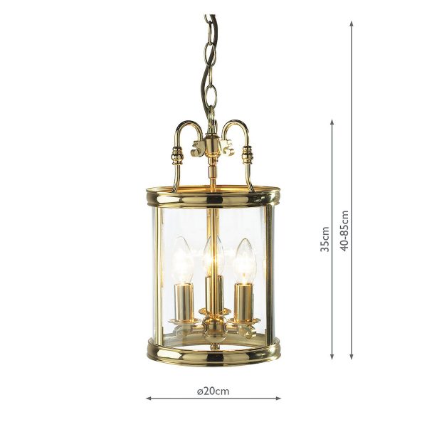 Lambeth 3 Light Lantern Dual Mount Polished Brass - Image 5