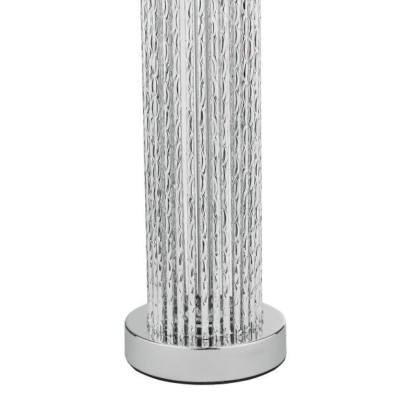 Lazio Table Lamp Polished Chrome Silver Rod With Faux Silk Shade - Image 4