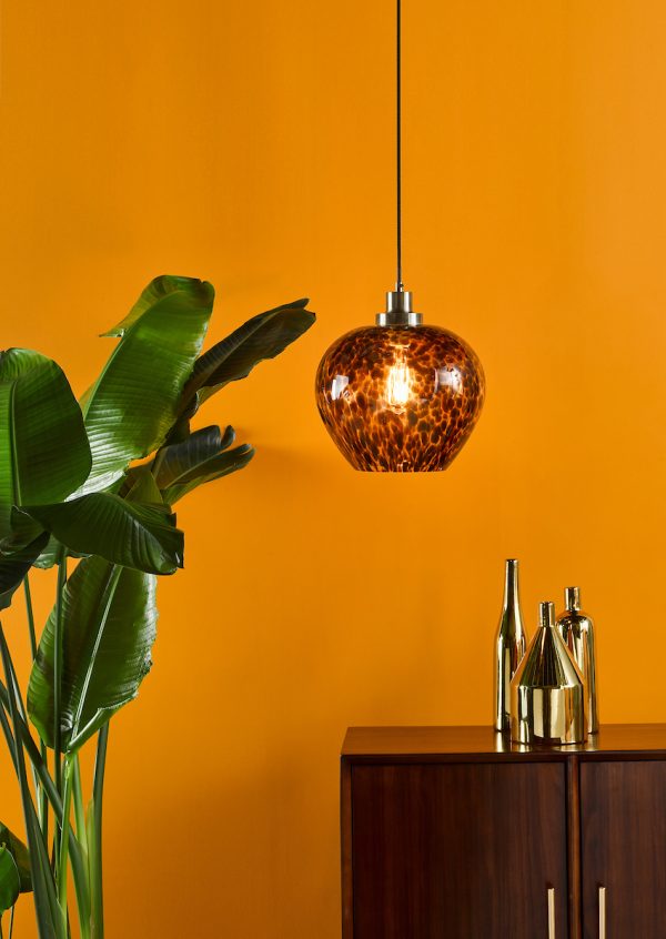 Leandra Pendant Tortoiseshell Glass and Antique Brass - Image 5