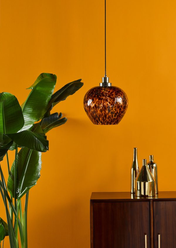 Leandra Pendant Tortoiseshell Glass and Antique Brass - Image 6