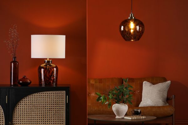 Leandra Pendant Tortoiseshell Glass and Antique Brass - Image 7