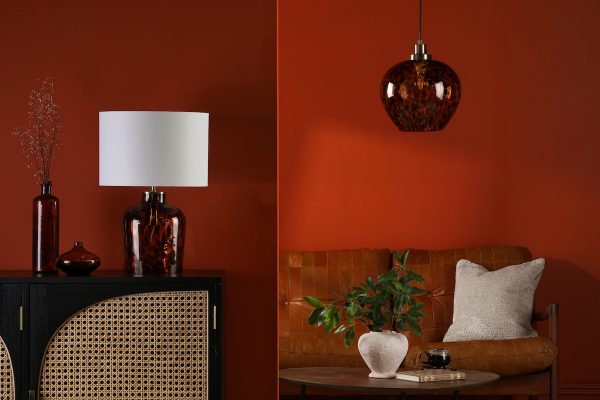 Leandra Pendant Tortoiseshell Glass and Antique Brass - Image 8
