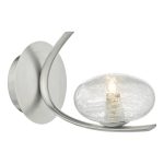 Leighton Wall Light Satin Chrome & Sugar Cane Glass