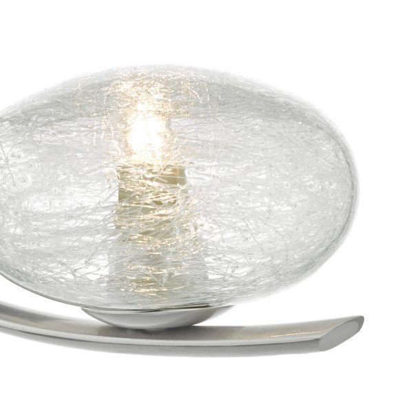 Leighton Wall Light Satin Chrome & Sugar Cane Glass - Image 2