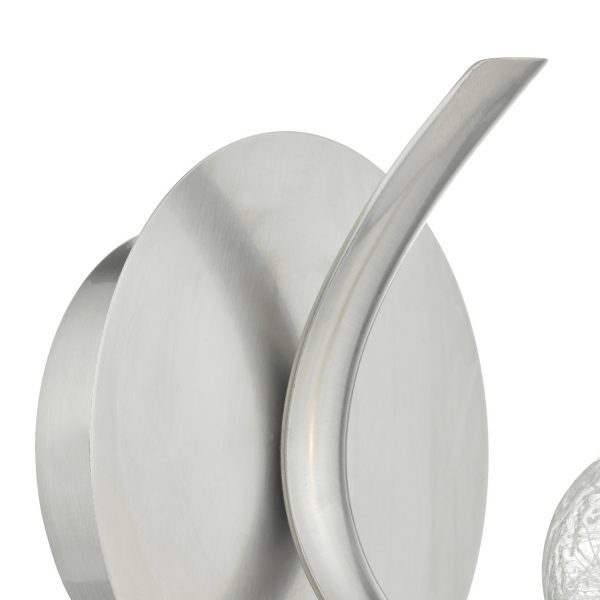Leighton Wall Light Satin Chrome & Sugar Cane Glass - Image 3