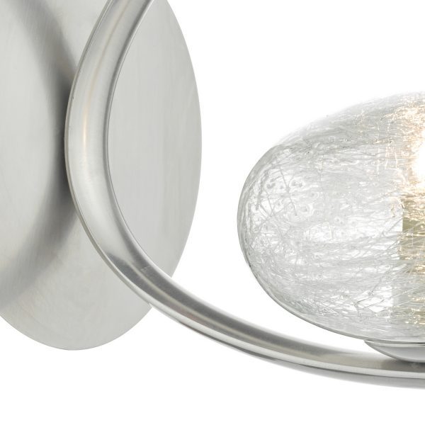 Leighton Wall Light Satin Chrome & Sugar Cane Glass - Image 4
