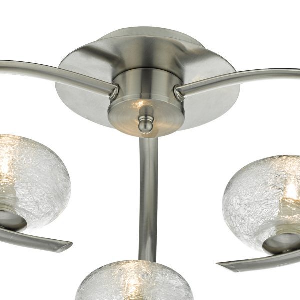 Leighton 3 Light Semi Flush Satin Chrome Glass - Image 2