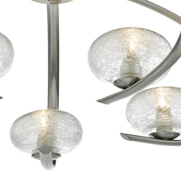 Leighton 5lt Semi Flush Satin Chrome & Sugar Cane Glass - Image 4