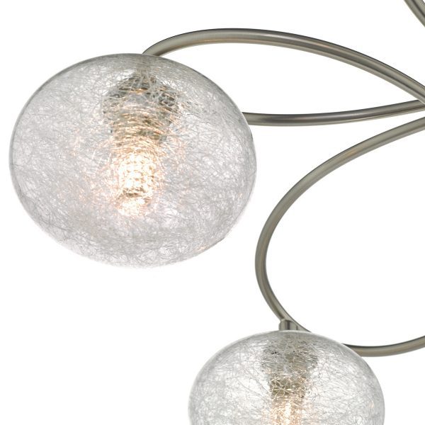Leysha 6lt Semi Flush Satin Nickel & Glass - Image 3