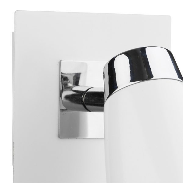 Loft Single Wall Spotlight Matt White Polished Chrome - Image 3