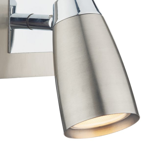 Loft Single Wall Spotlight Satin & Polished Chrome - Image 2