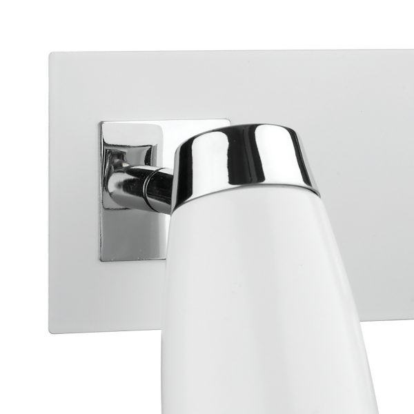 Loft 2 Light Wall Spotlight Matt White Polished Chrome - Image 2