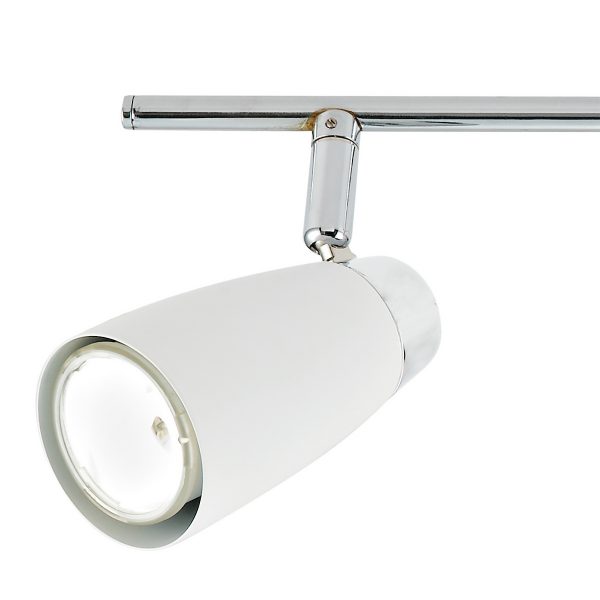 Loft 4 Light Bar Spotlight Matt White Polished Chrome - Image 2