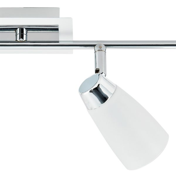 Loft 4 Light Bar Spotlight Matt White Polished Chrome - Image 3