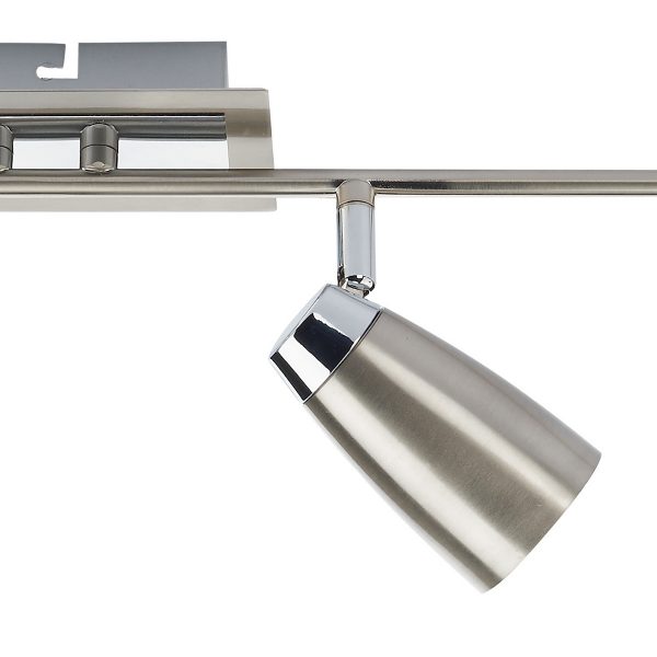 Loft 4 Light Bar Spotlight Satin & Polished Chrome - Image 3