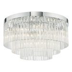 Logan 5 Light Flush Polished Chrome Glass