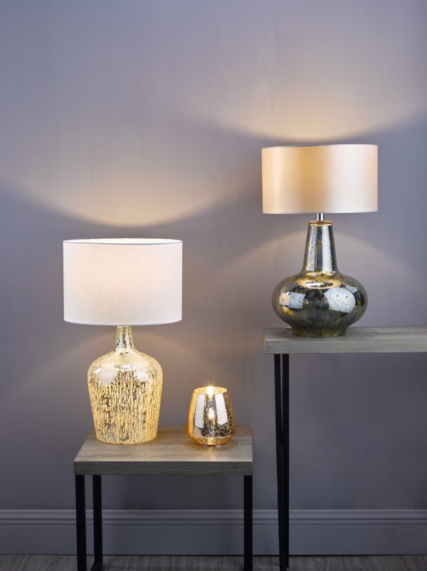 Lolek Dual Light Table Lamp Clear/Silver Glass With Shade - Image 6