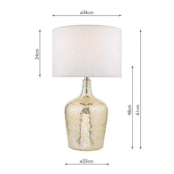 Lolek Dual Light Table Lamp Clear/Silver Glass With Shade - Image 7