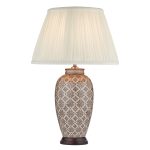 Louise Table Lamp Brown/Cream Base Only