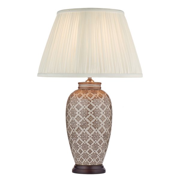Louise Table Lamp Brown/Cream Base Only