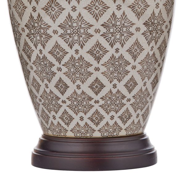 Louise Table Lamp Brown/Cream Base Only - Image 2