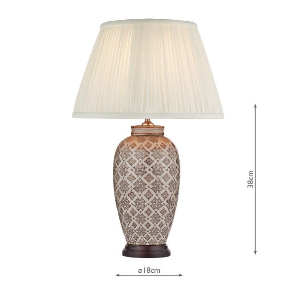 Louise Table Lamp Brown/Cream Base Only - Image 5