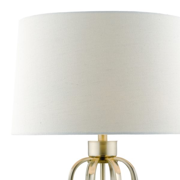 Lucie Table Lamp Satin Brass With Shade - Image 3