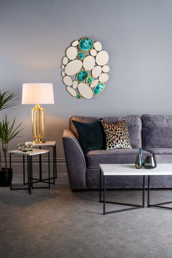 Lucie Table Lamp Satin Brass With Shade - Image 4