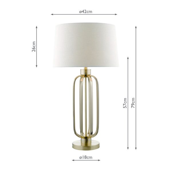 Lucie Table Lamp Satin Brass With Shade - Image 5