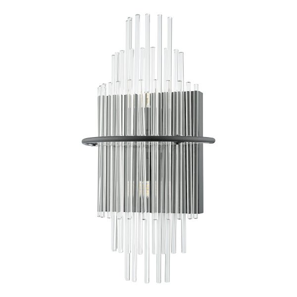Lukas 2 Light Wall Light Satin Black and Glass - Image 4