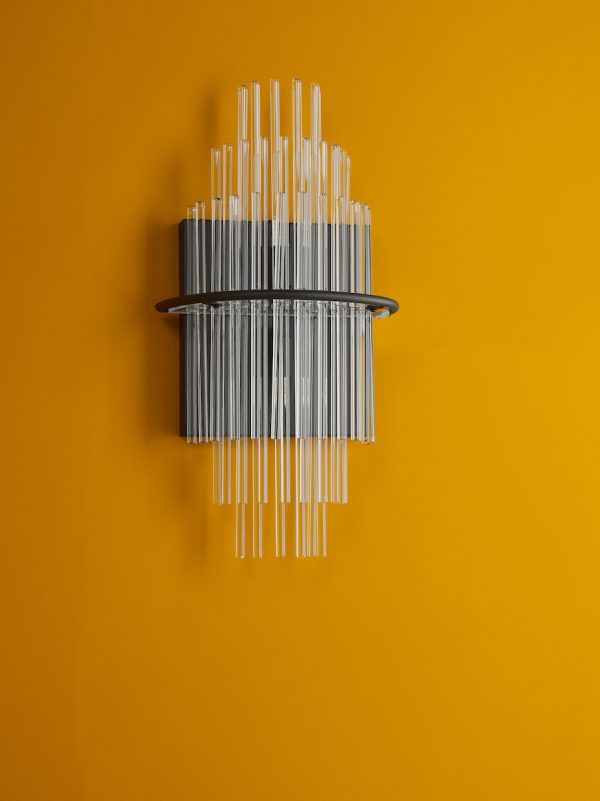 Lukas 2 Light Wall Light Satin Black and Glass - Image 9