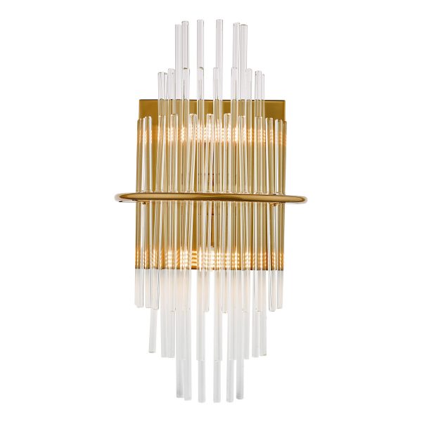 Lukas 2 Light Wall Light Antique Gold Glass - Image 4