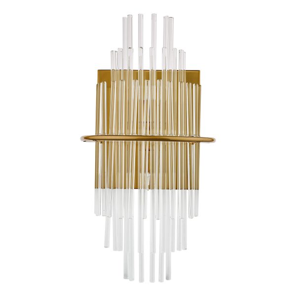 Lukas 2 Light Wall Light Antique Gold Glass - Image 5