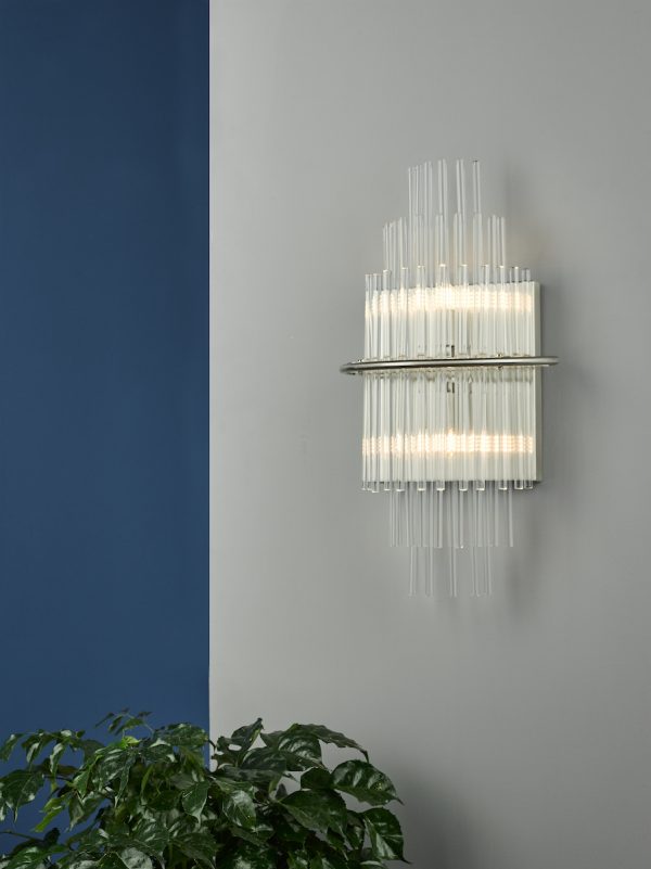 Lukas 2 Light Wall Light Polished Chrome Glass - Image 6