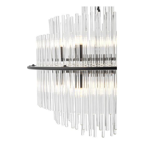 Lukas 13 Light Pendant Satin Black and Glass - Image 3