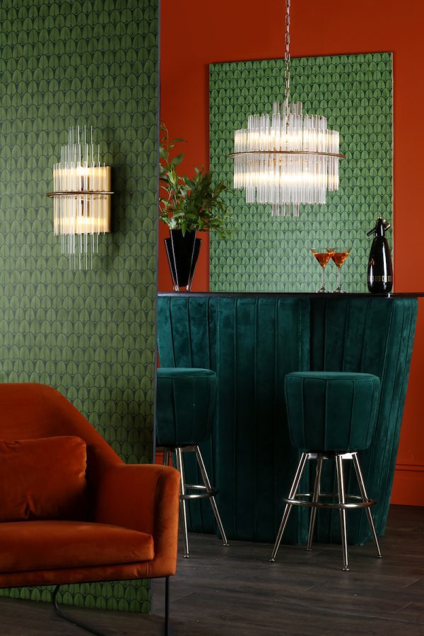 Lukas 13 Light Pendant Brushed Antique Gold And Clear Glass - Image 8
