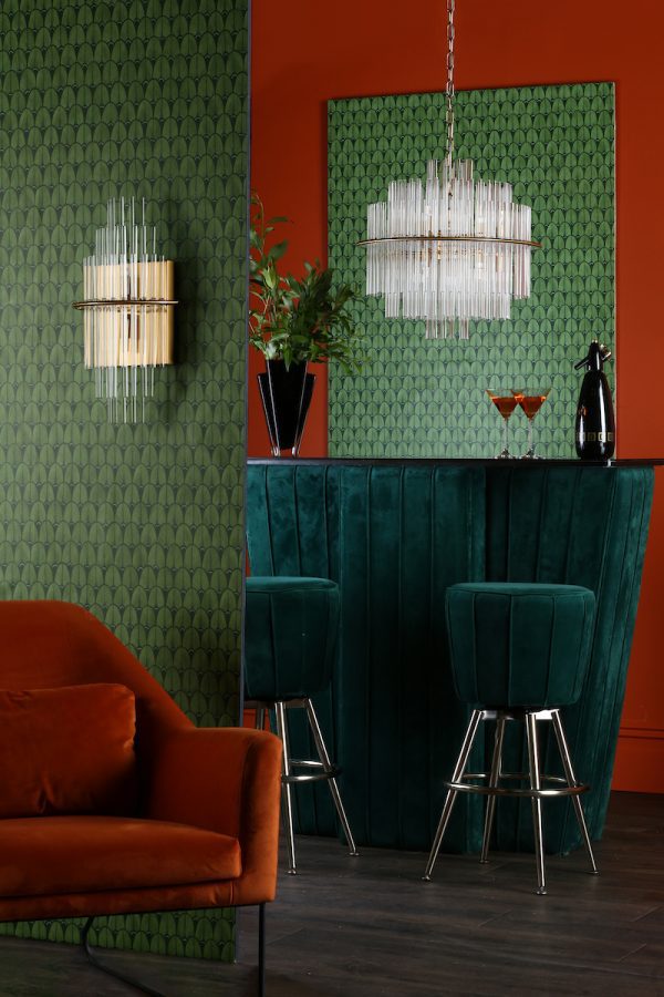 Lukas 13 Light Pendant Brushed Antique Gold And Clear Glass - Image 9