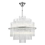 Lukas 13 Light Pendant Polished Chrome Glass