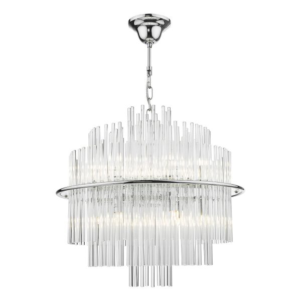 Lukas 13 Light Pendant Polished Chrome Glass
