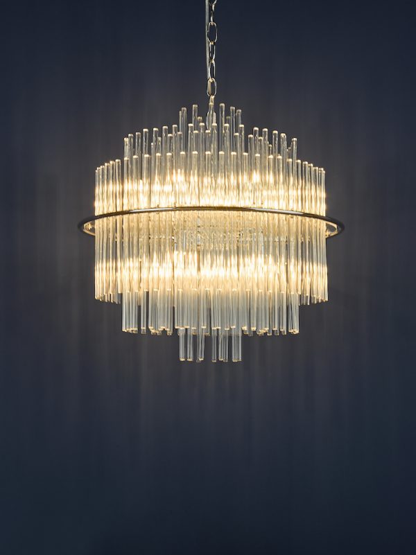 Lukas 13 Light Pendant Polished Chrome Glass - Image 7