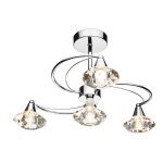 Luther 4 Light Semi Flush Polished Chrome Crystal