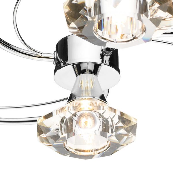 Luther 4 Light Semi Flush Polished Chrome Crystal - Image 2