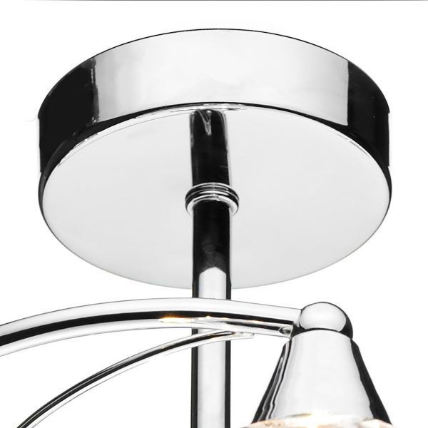 Luther 4 Light Semi Flush Polished Chrome Crystal - Image 3