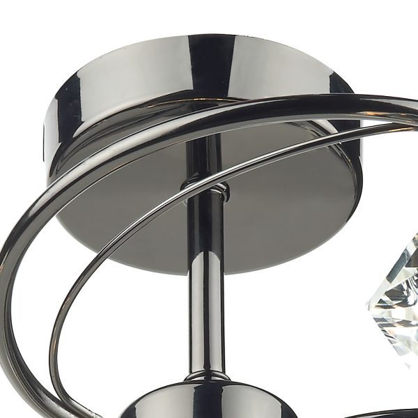 Luther 4 Light Semi Flush Black Chrome Crystal - Image 3