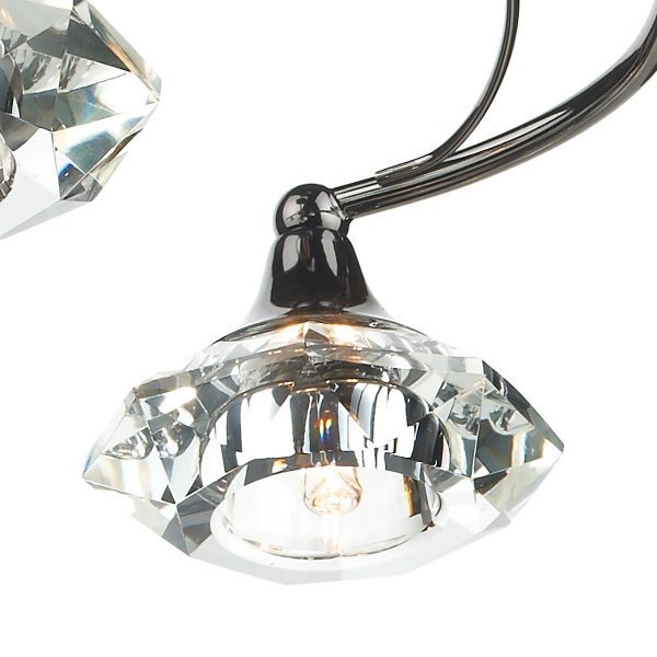 Luther 4 Light Semi Flush Black Chrome Crystal - Image 4